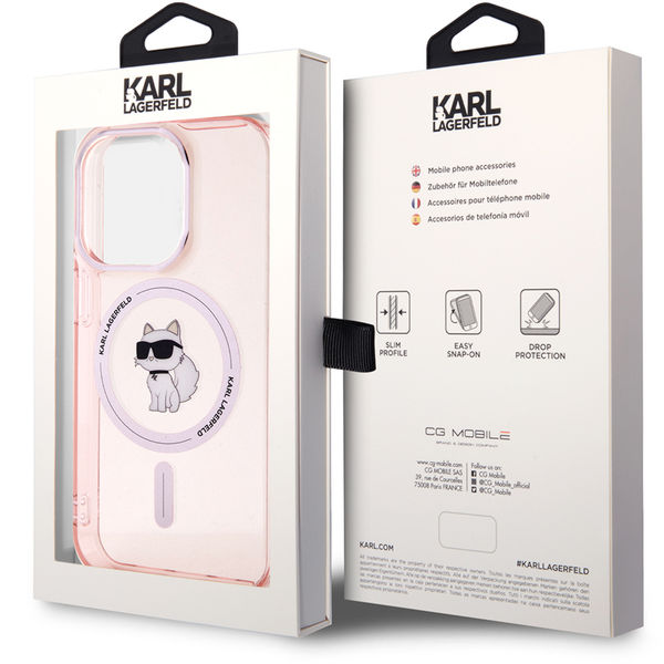 Karl Lagerfeld - IML MagSafe (KLHMP15XHFCCNOP) - iPhone 15 Pro Max - Pink Choupette