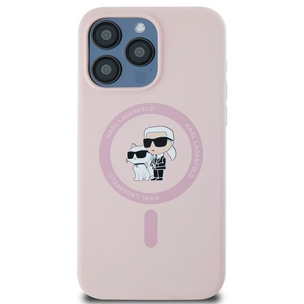 Karl Lagerfeld - Silicone MagSafe (KLHMP15LSCMKCRHP) - iPhone 15 Pro - Pink Karl&Choupette