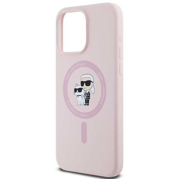 Karl Lagerfeld - Silicone MagSafe (KLHMP15LSCMKCRHP) - iPhone 15 Pro - Pink Karl&Choupette