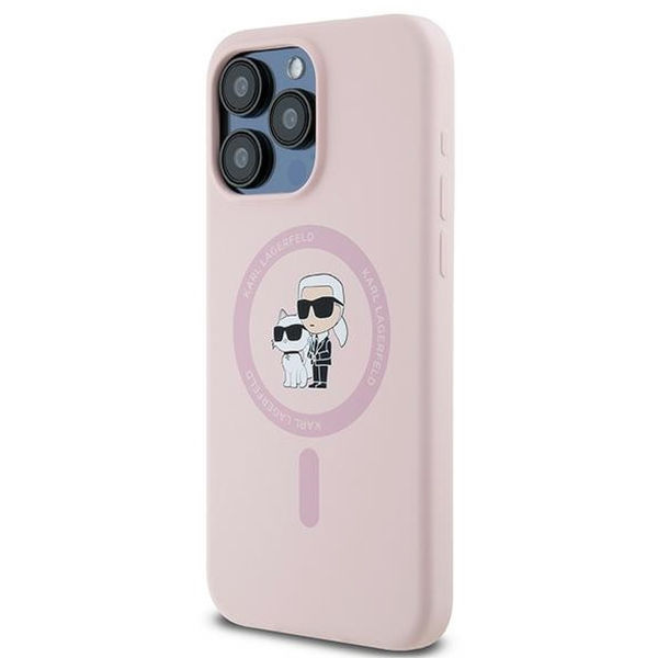 Karl Lagerfeld - Silicone MagSafe (KLHMP15LSCMKCRHP) - iPhone 15 Pro - Pink Karl&Choupette