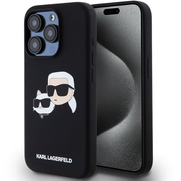 Karl Lagerfeld - Silicone MagSafe (KLHMP15LSKCHPPLK) - iPhone 15 Pro - Karl&Choupette Head
