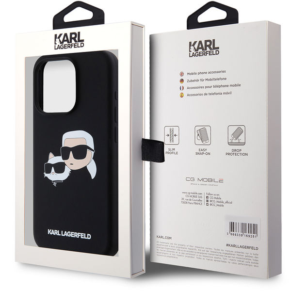 Karl Lagerfeld - Silicone MagSafe (KLHMP15LSKCHPPLK) - iPhone 15 Pro - Karl&Choupette Head