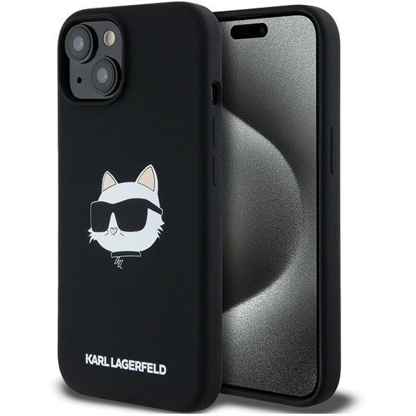 Karl Lagerfeld - Silicone MagSafe (KLHMP15MSCHPPLK) - iPhone 15 Plus - Choupette Head