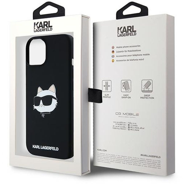 Karl Lagerfeld - Silicone MagSafe (KLHMP15MSCHPPLK) - iPhone 15 Plus - Choupette Head