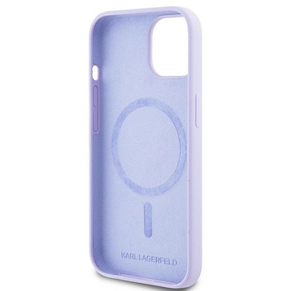 Karl Lagerfeld - Silicone Ring MagSafe (KLHMP15SSCMKCRHU) - iPhone 15 - Purple Karl&Choupette Heads