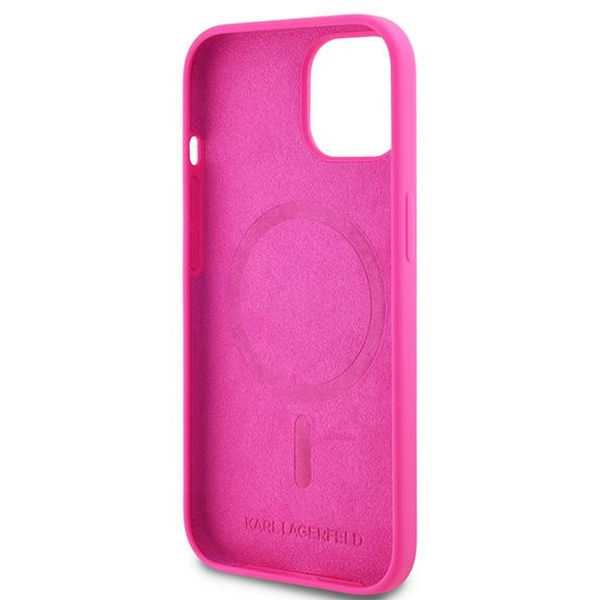Karl Lagerfeld - Silicone MagSafe (KLHMP15SSCHPPLF) - iPhone 15 - Fuschia Choupette Head