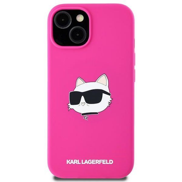 Karl Lagerfeld - Silicone MagSafe (KLHMP15SSCHPPLF) - iPhone 15 - Fuschia Choupette Head