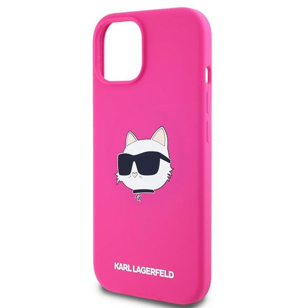 Karl Lagerfeld - Silicone MagSafe (KLHMP15SSCHPPLF) - iPhone 15 - Fuschia Choupette Head