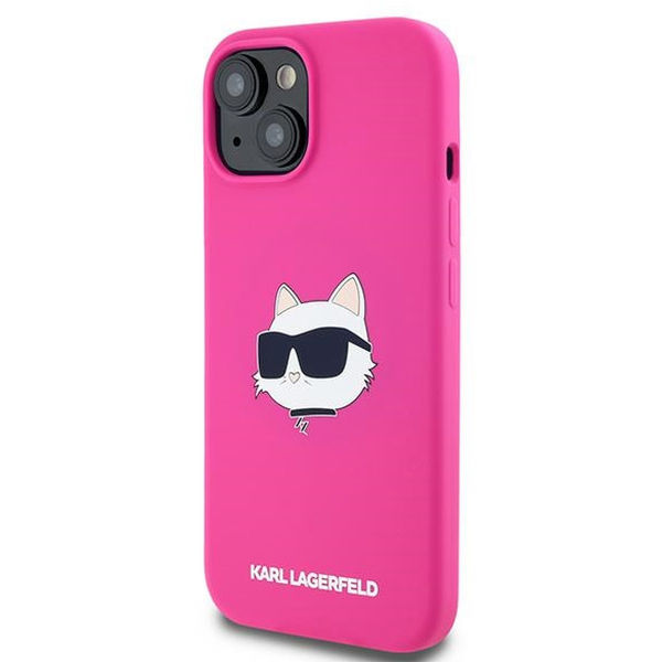 Karl Lagerfeld - Silicone MagSafe (KLHMP15SSCHPPLF) - iPhone 15 - Fuschia Choupette Head