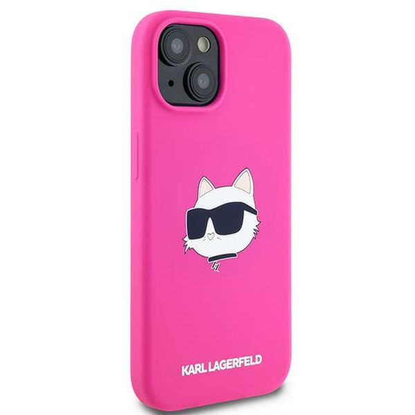 Karl Lagerfeld - Silicone MagSafe (KLHMP15SSCHPPLF) - iPhone 15 - Fuschia Choupette Head