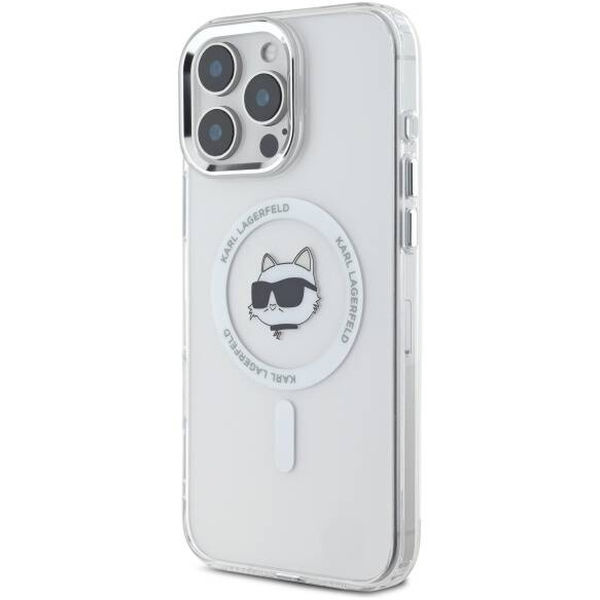 Karl Lagerfeld - IML MagSafe (KLHMP16LHLSCHH) - iPhone 16 Pro - White Metal Choupette`s Head
