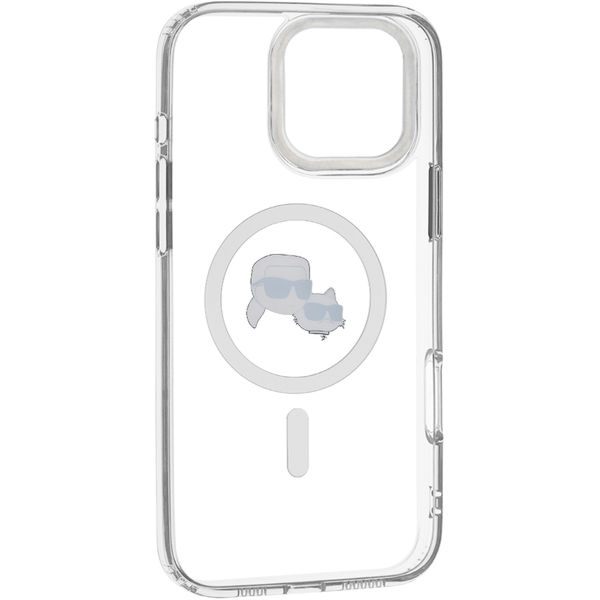 Karl Lagerfeld - IML MagSafe (KLHMP16LHLSKCH) - iPhone 16 Pro - White Metal Karl&Choupette Head