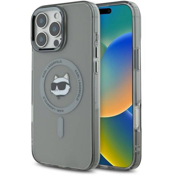 Karl Lagerfeld - IML MagSafe (KLHMP16LHLSCHK) - iPhone 16 Pro - Metal Choupette`s Head