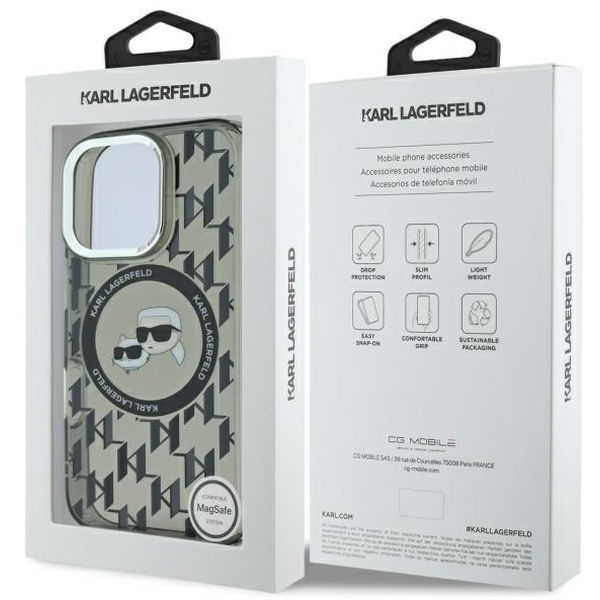 Karl Lagerfeld - IML MagSafe (KLHMP16LHMCKMHK) - iPhone 16 Pro - Monogram Karl&Choupette Head