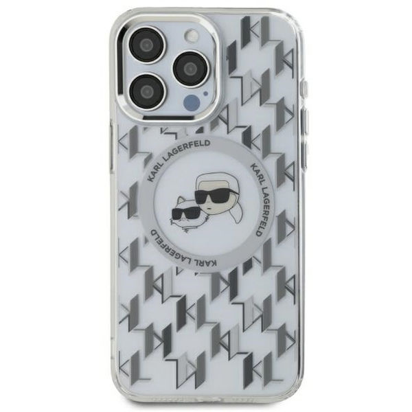 Karl Lagerfeld - IML MagSafe (KLHMP16LHMCKMHT) - iPhone 16 Pro - Clear Monogram Karl&Choupette Head