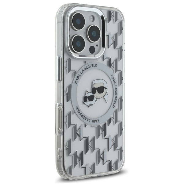 Karl Lagerfeld - IML MagSafe (KLHMP16LHMCKMHT) - iPhone 16 Pro - Clear Monogram Karl&Choupette Head