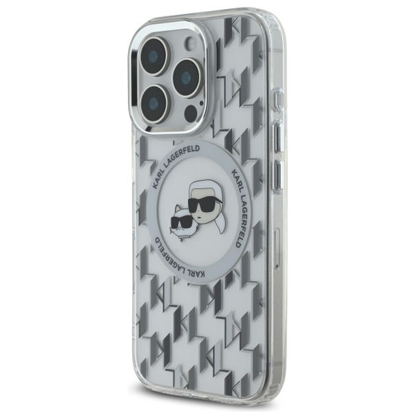 Karl Lagerfeld - IML MagSafe (KLHMP16LHMCKMHT) - iPhone 16 Pro - Clear Monogram Karl&Choupette Head