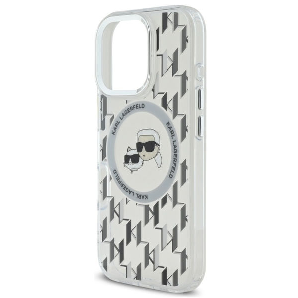 Karl Lagerfeld - IML MagSafe (KLHMP16LHMCKMHT) - iPhone 16 Pro - Clear Monogram Karl&Choupette Head