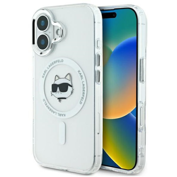 Karl Lagerfeld - IML MagSafe (KLHMP16MHLSCHH) - iPhone 16 Plus - White Metal Choupette`s Head
