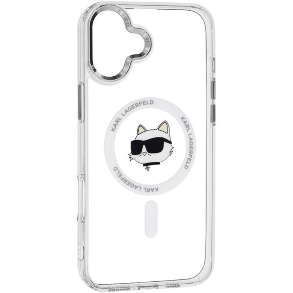 Karl Lagerfeld - IML MagSafe (KLHMP16MHLSCHH) - iPhone 16 Plus - White Metal Choupette`s Head