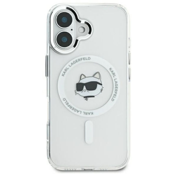 Karl Lagerfeld - IML MagSafe (KLHMP16MHLSCHH) - iPhone 16 Plus - White Metal Choupette`s Head