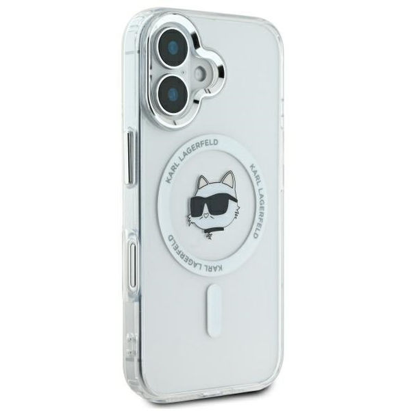 Karl Lagerfeld - IML MagSafe (KLHMP16MHLSCHH) - iPhone 16 Plus - White Metal Choupette`s Head