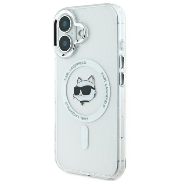 Karl Lagerfeld - IML MagSafe (KLHMP16MHLSCHH) - iPhone 16 Plus - White Metal Choupette`s Head