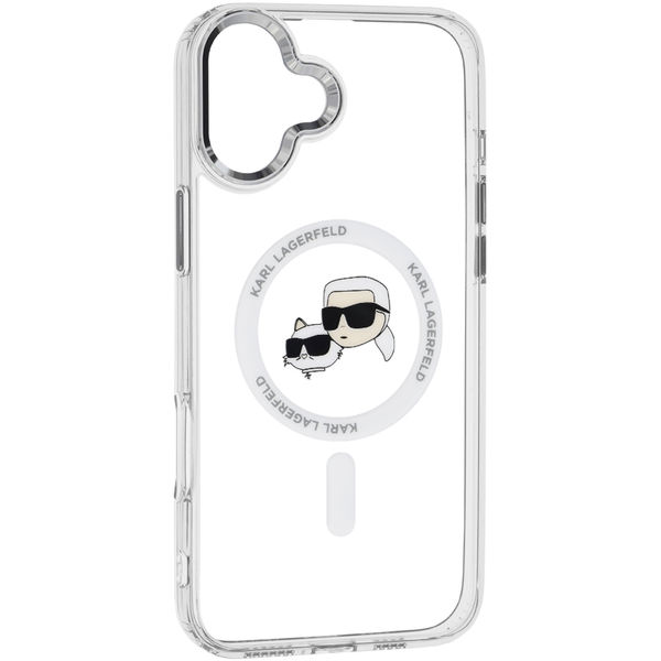 Karl Lagerfeld - IML MagSafe (KLHMP16MHLSKCH) - iPhone 16 Plus - White Metal Karl&Choupette Head