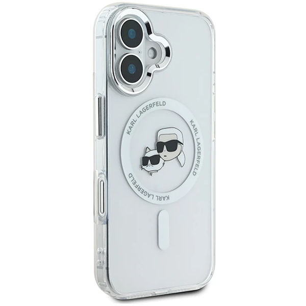 Karl Lagerfeld - IML MagSafe (KLHMP16MHLSKCH) - iPhone 16 Plus - White Metal Karl&Choupette Head