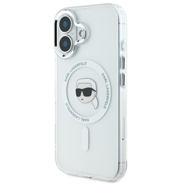 Karl Lagerfeld - IML MagSafe (KLHMP16MHLSKIH) - iPhone 16 Plus - White Karl`s Head