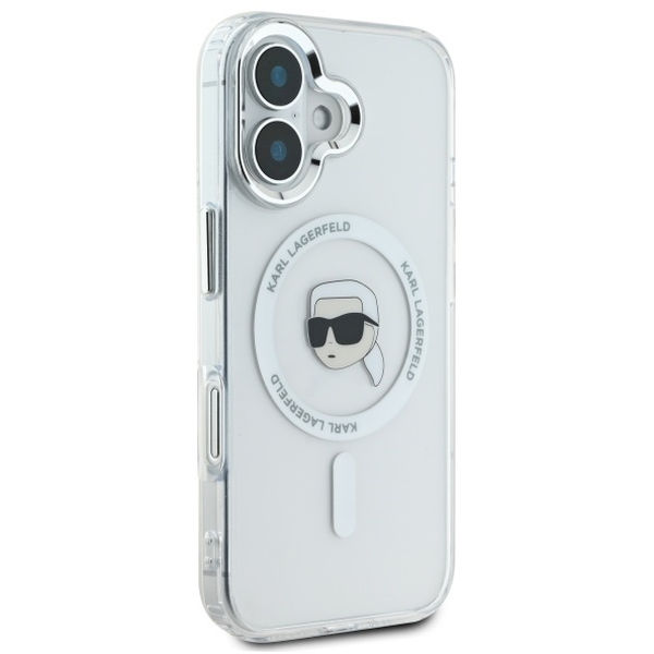 Karl Lagerfeld - IML MagSafe (KLHMP16MHLSKIH) - iPhone 16 Plus - White Karl`s Head