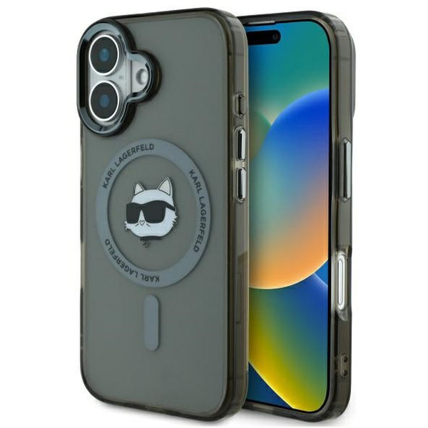 Karl Lagerfeld - IML MagSafe (KLHMP16MHLSCHK) - iPhone 16 Plus - Metal Choupette`s Head