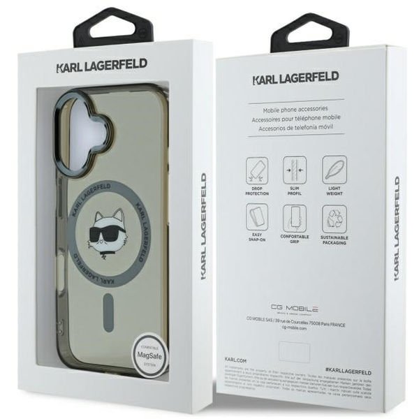 Karl Lagerfeld - IML MagSafe (KLHMP16MHLSCHK) - iPhone 16 Plus - Metal Choupette`s Head