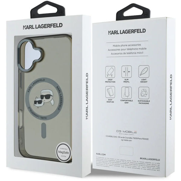 Karl Lagerfeld - IML MagSafe (KLHMP16MHLSKCK) - iPhone 16 Plus - Metal Karl&Choupette Head