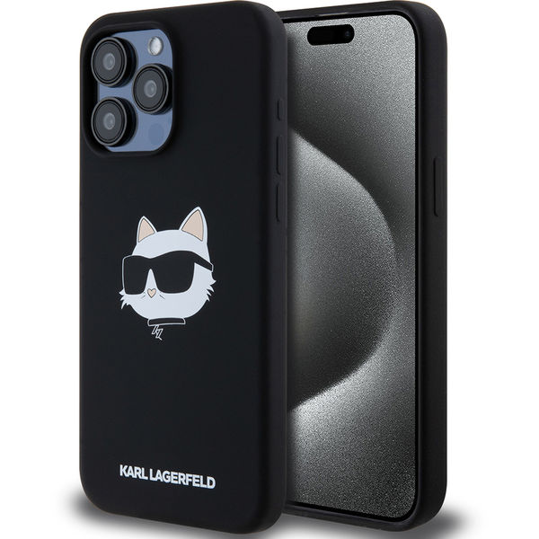 Karl Lagerfeld - Silicone MagSafe (KLHMP15XSCHPPLK) - iPhone 15 Pro Max - Choupette Head
