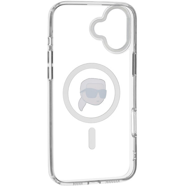 Karl Lagerfeld - IML MagSafe (KLHMP16SHLSKIH) - iPhone 16 - White Metal Karl`s Head