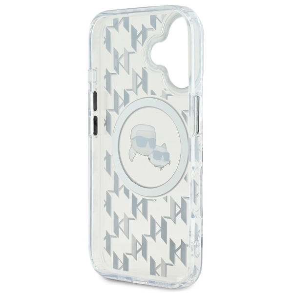 Karl Lagerfeld - IML MagSafe (KLHMP16SHMCKMHT) - iPhone 16 - Transparent Monogram Karl&Choupette Head