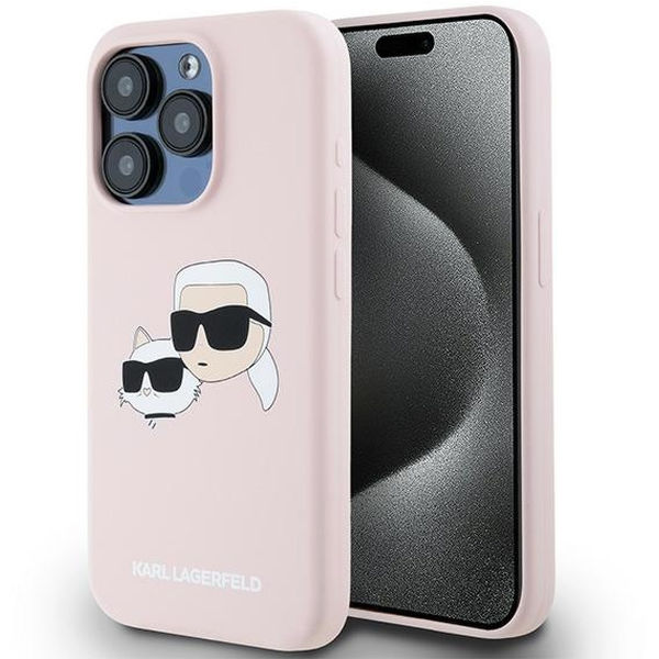 Karl Lagerfeld - Silicone MagSafe (KLHMP15XSKCHPPLP) - iPhone 15 Pro Max - Pink Karl&Choupette