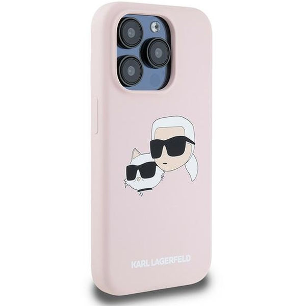 Karl Lagerfeld - Silicone MagSafe (KLHMP15XSKCHPPLP) - iPhone 15 Pro Max - Pink Karl&Choupette