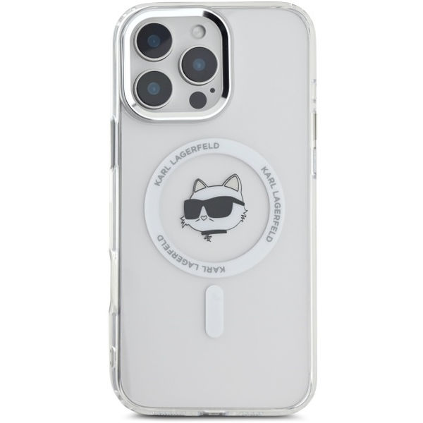 Karl Lagerfeld - IML MagSafe (KLHMP16XHLSCHH) - iPhone 16 Pro Max - White Metal Choupette`s Head