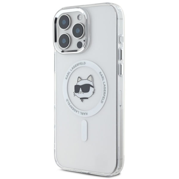 Karl Lagerfeld - IML MagSafe (KLHMP16XHLSCHH) - iPhone 16 Pro Max - White Metal Choupette`s Head