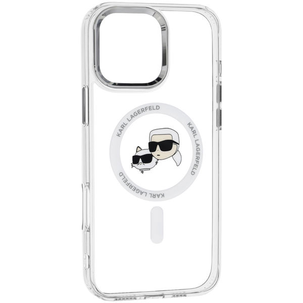 Karl Lagerfeld - IML MagSafe (KLHMP16XHLSKCH) - iPhone 16 Pro Max - White Metal Karl&Choupette Head