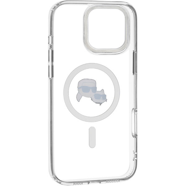 Karl Lagerfeld - IML MagSafe (KLHMP16XHLSKCH) - iPhone 16 Pro Max - White Metal Karl&Choupette Head