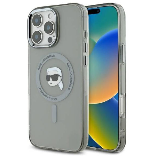 Karl Lagerfeld - IML MagSafe (KLHMP16XHLSKIK) - iPhone 16 Pro Max - Metal Karl`s Head