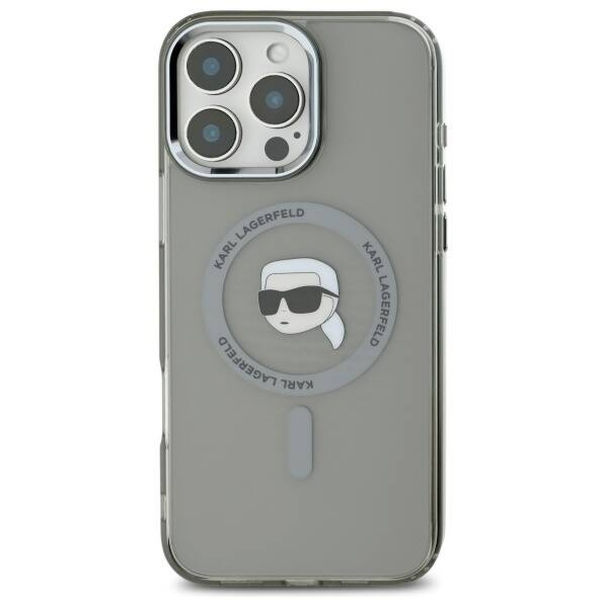 Karl Lagerfeld - IML MagSafe (KLHMP16XHLSKIK) - iPhone 16 Pro Max - Metal Karl`s Head
