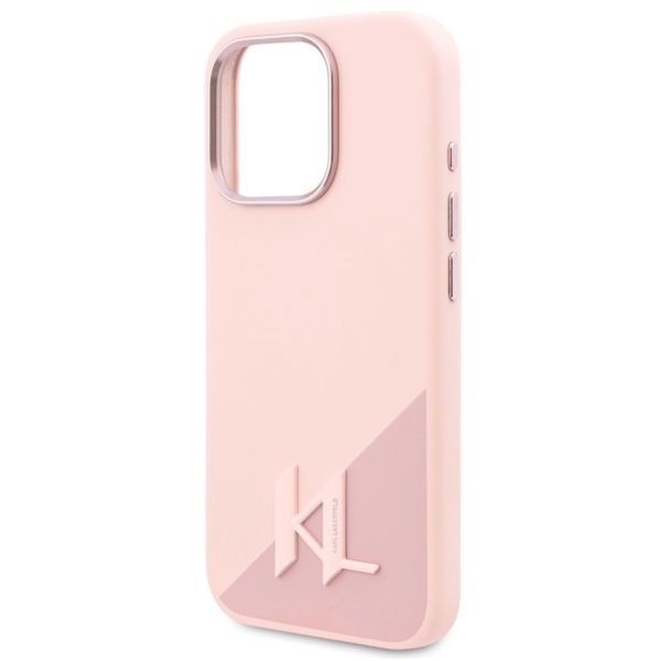Karl Lagerfeld - Silicone MagSafe (KLHMP16LSCMKMPCP) - iPhone 16 Pro - Pink Shadow Metal Initial