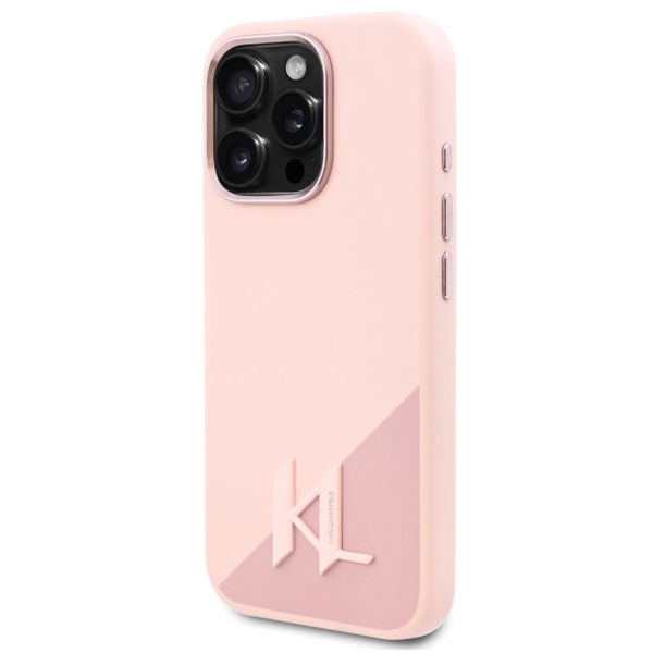 Karl Lagerfeld - Silicone MagSafe (KLHMP16LSCMKMPCP) - iPhone 16 Pro - Pink Shadow Metal Initial