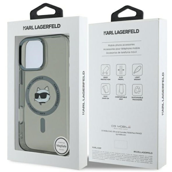 Karl Lagerfeld - IML MagSafe (KLHMP16XHLSCHK) - iPhone 16 Pro Max - Metal Choupette`s Head