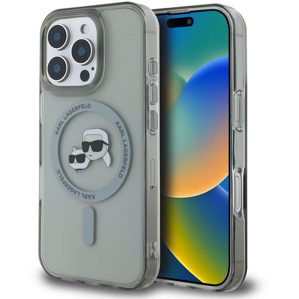 Karl Lagerfeld - IML MagSafe (KLHMP16XHLSKCK) - iPhone 16 Pro Max - Metal Karl&Choupette Head