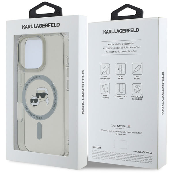 Karl Lagerfeld - IML MagSafe (KLHMP16XHLSKCK) - iPhone 16 Pro Max - Metal Karl&Choupette Head